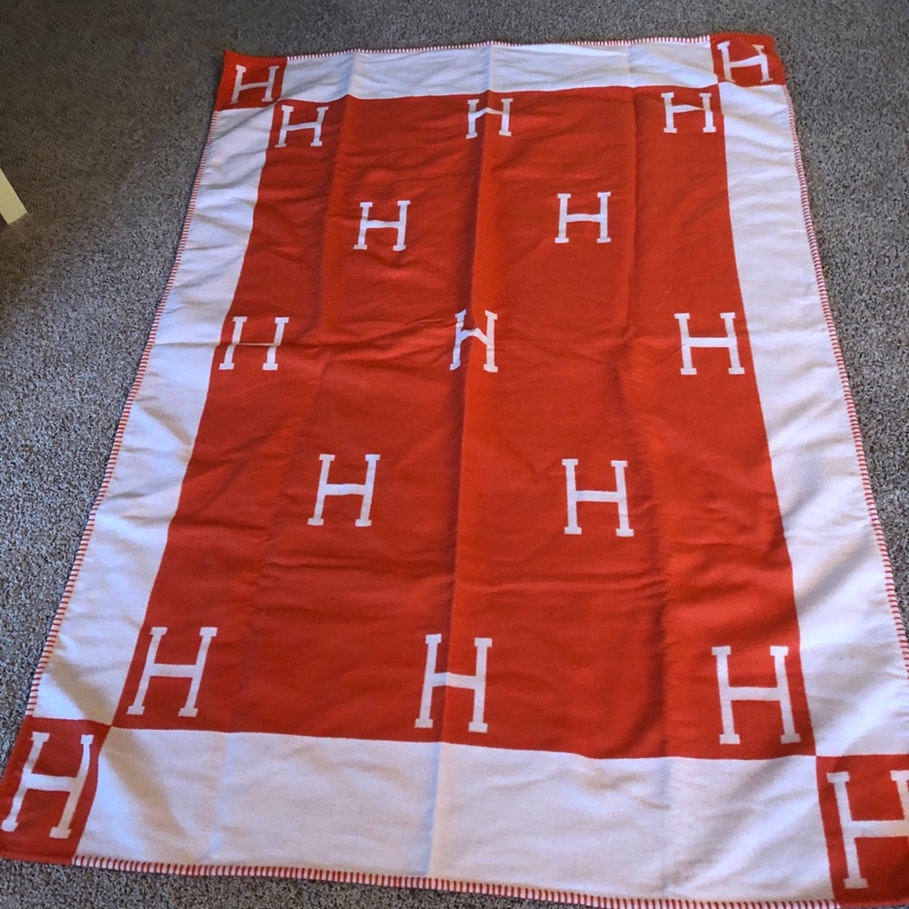 Orange H blanket